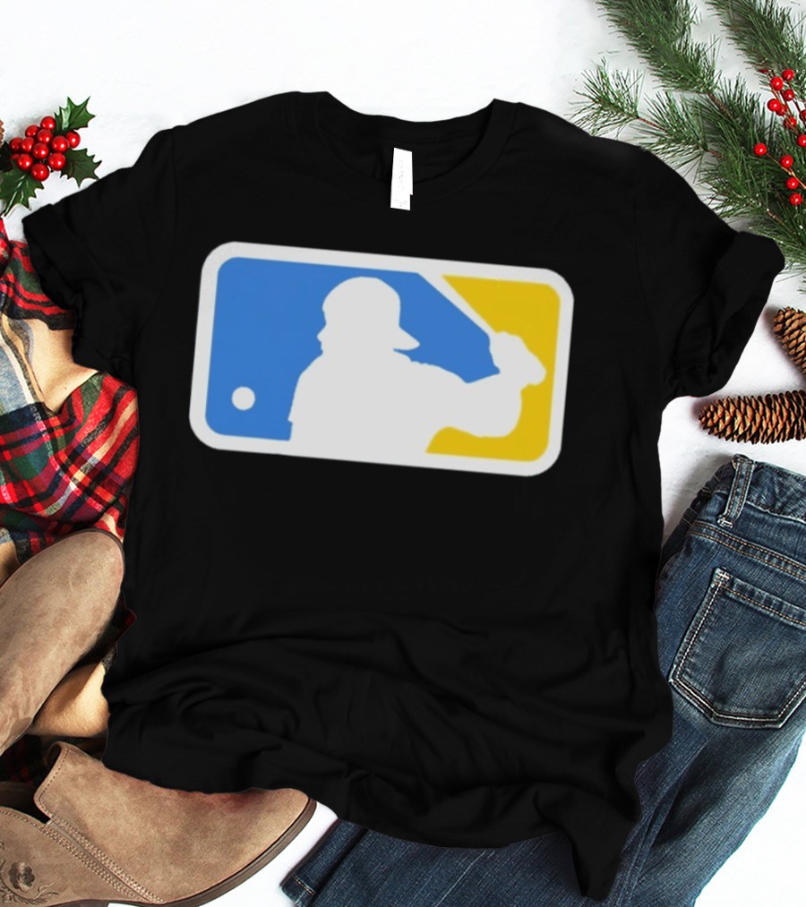 MLB The Kid Batter Silhouette Blue Yellow T-Shirt