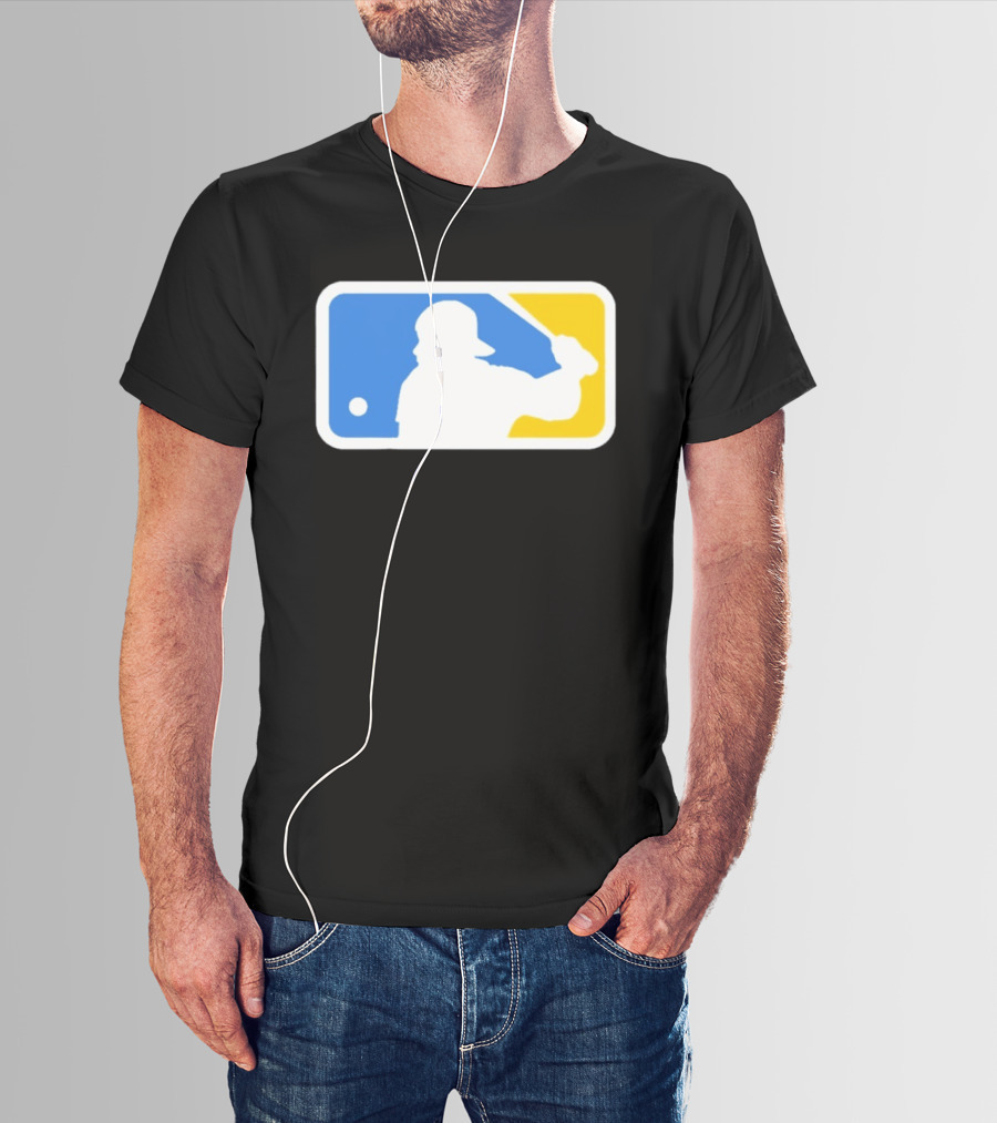 MLB The Kid Batter Silhouette Blue Yellow T-Shirt