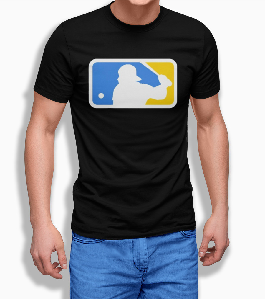 MLB The Kid Batter Silhouette Blue Yellow T-Shirt