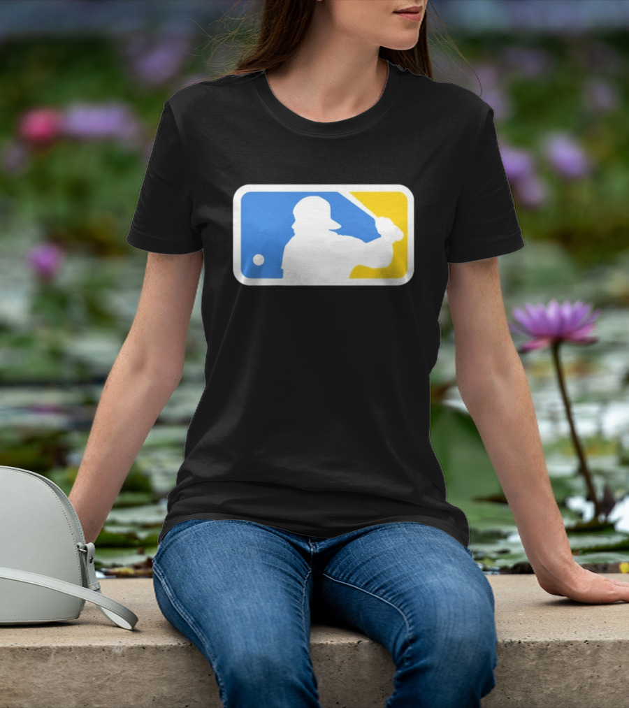 MLB The Kid Batter Silhouette Blue Yellow T-Shirt