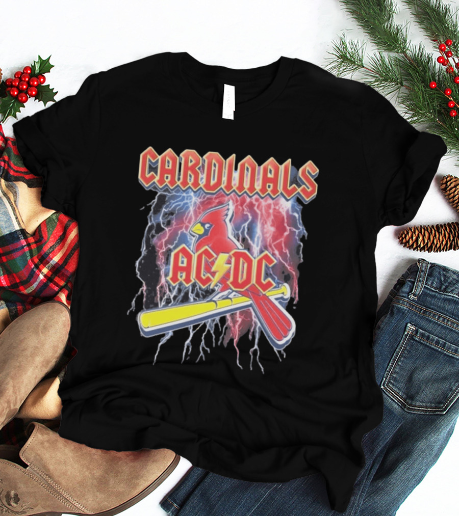 Cardinals AC DC Lightning Bat Baseball T-Shirt
