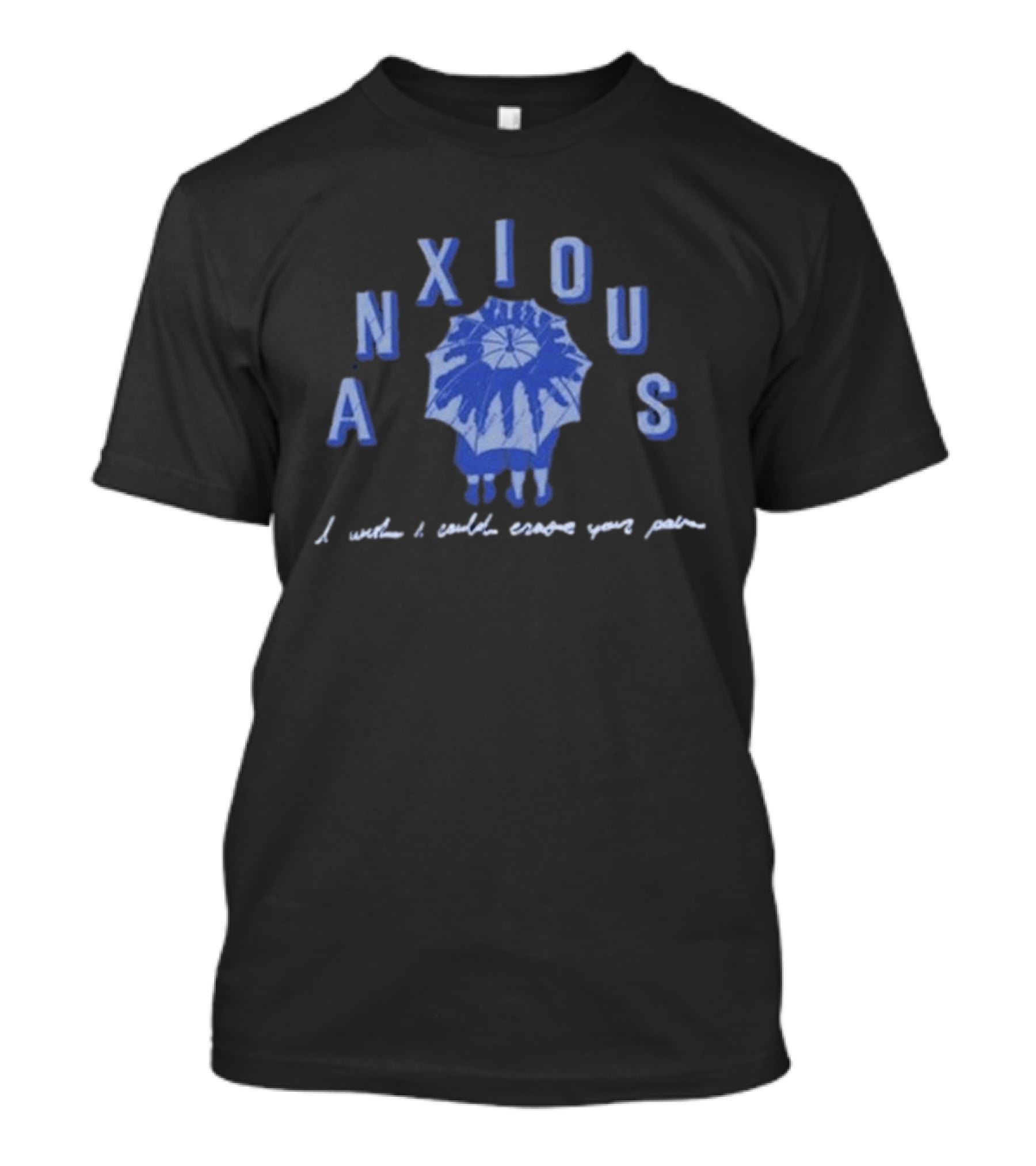 Anxious Umbrella Blue Tie Dye Wish Escape Pain T-Shirt