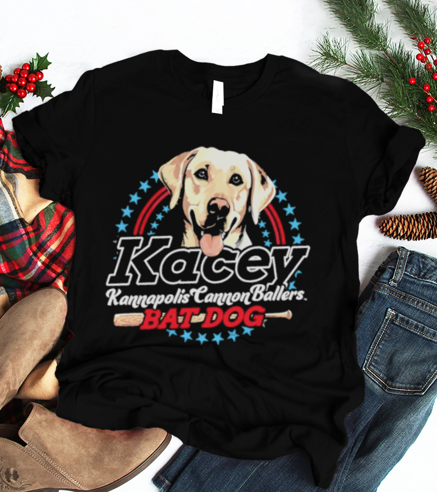 Kacey Kannapolis Cannon Ballers Bat Dog Baseball T-Shirt
