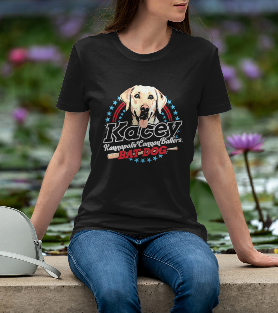 Kacey Kannapolis Cannon Ballers Bat Dog Baseball T-Shirt