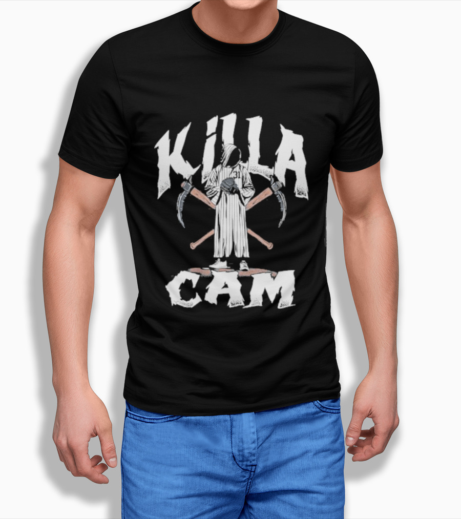 Killa Cam Schlittler New York Baseball Crossed Bats And Sickle T-Shirt