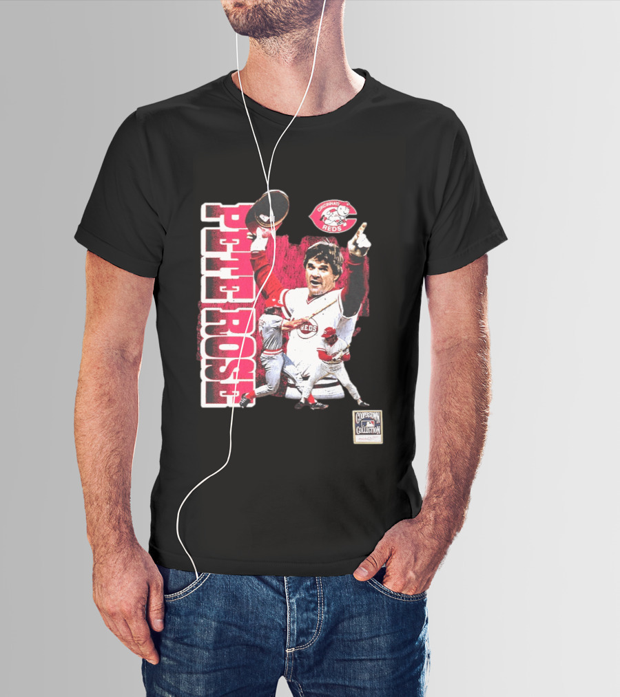 Pete Rose Cincinnati Reds Cooperstown Collection Players T-Shirt