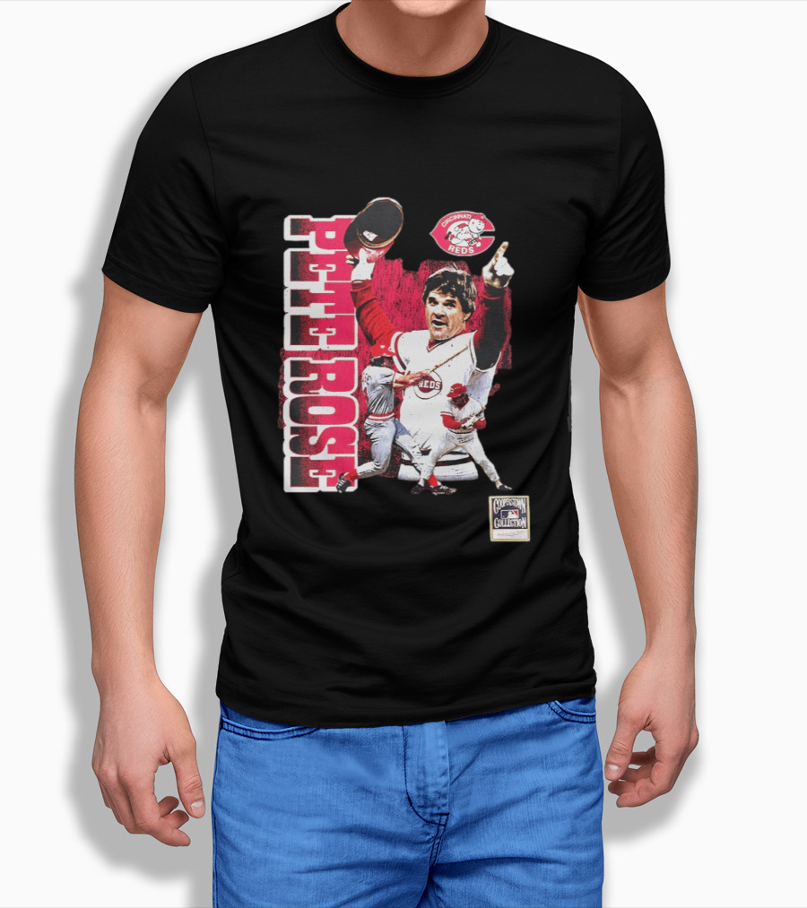 Pete Rose Cincinnati Reds Cooperstown Collection Players T-Shirt