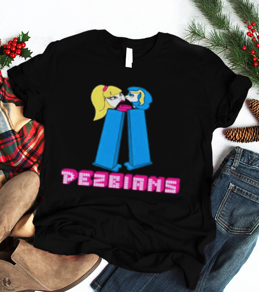 Pezbians Pez Dispenser Parody Retro Humor Kissing T-Shirt