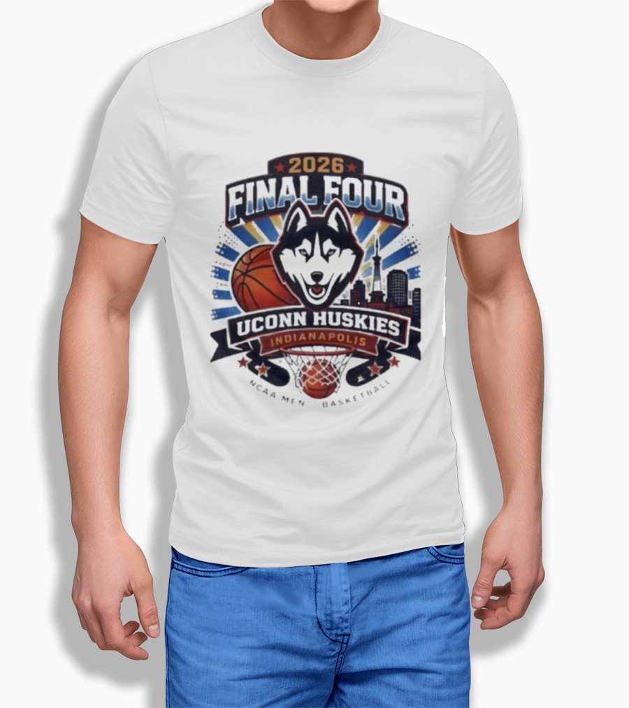 2026 Final Four Uconn Huskies Indianapolis NCAA Men's Basketball T-Shirt