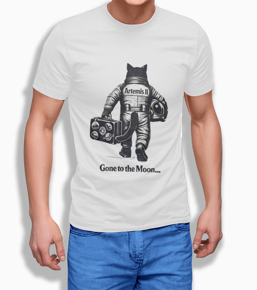 Artemis II Moon Mission Cat Astronaut Gone To The Moon T-Shirt