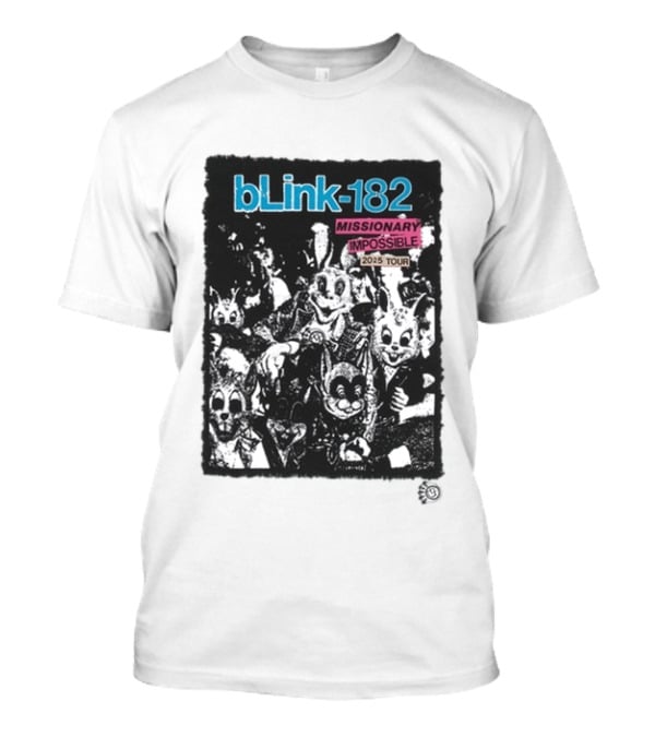 Blink 182 Missionary Impossible 2025 Tour Horror Rabbit Surrealist Band T-Shirt