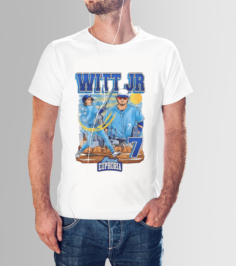 Witt Jr Kansas City Royals Planet Euphoria Baseball 7 T-Shirt