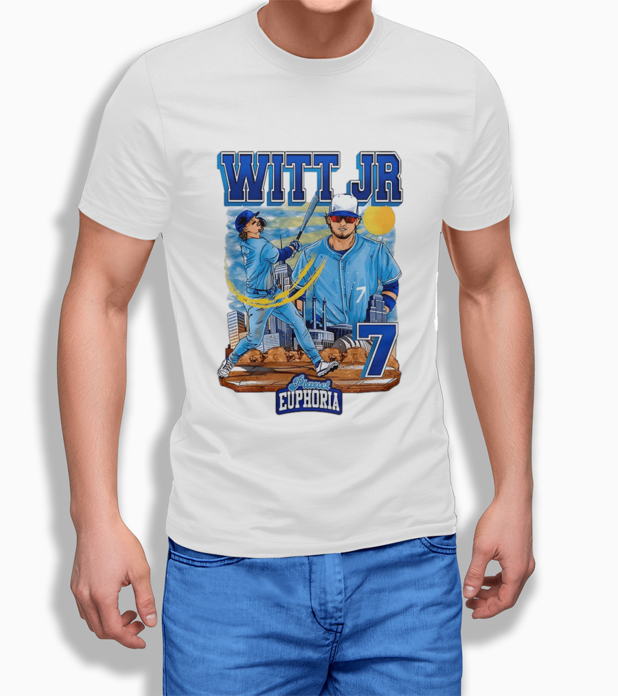 Witt Jr Kansas City Royals Planet Euphoria Baseball 7 T-Shirt