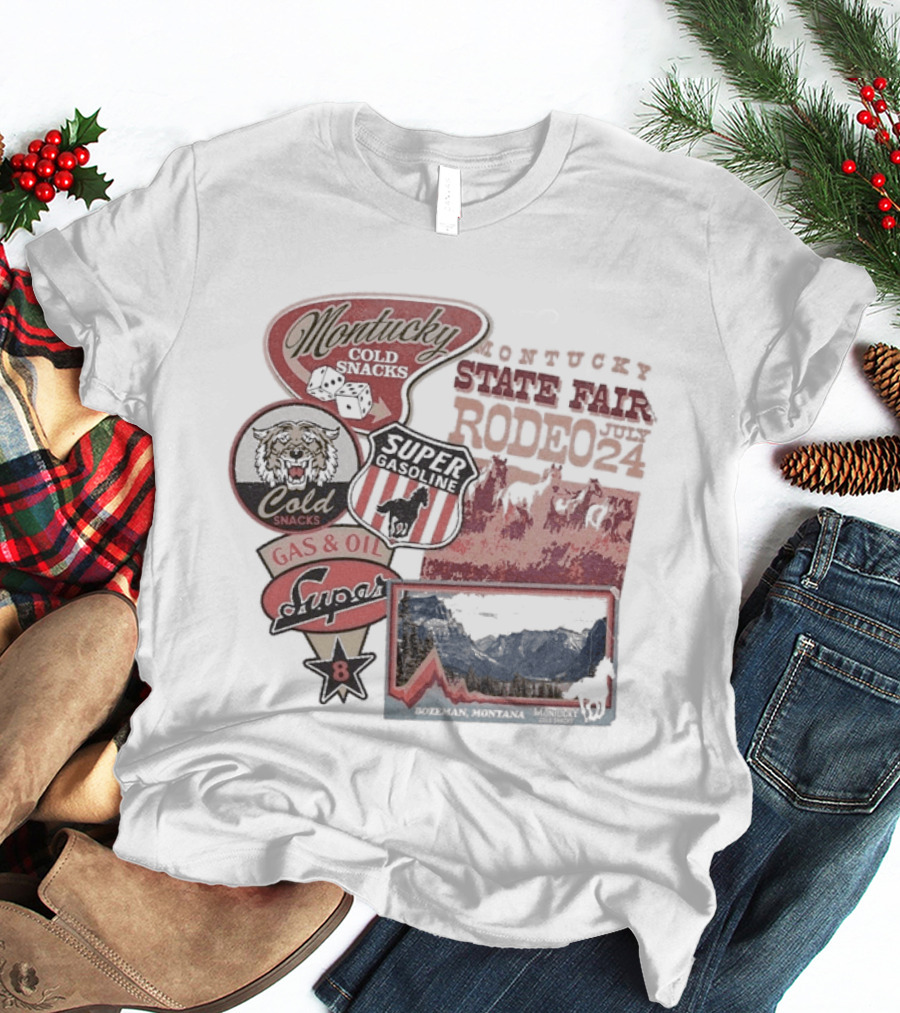 Montucky Cold Snacks Super Premium Lager Gas Oil Rodeo Signs T-Shirt