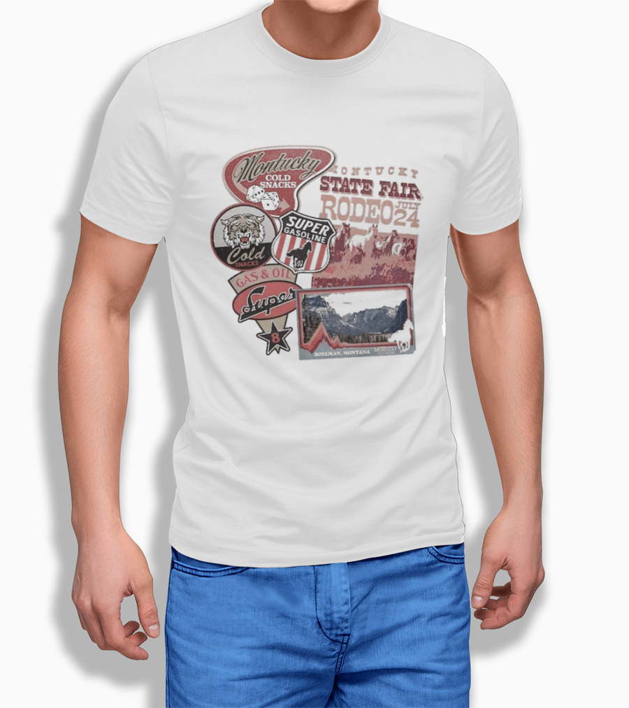 Montucky Cold Snacks Super Premium Lager Gas Oil Rodeo Signs T-Shirt