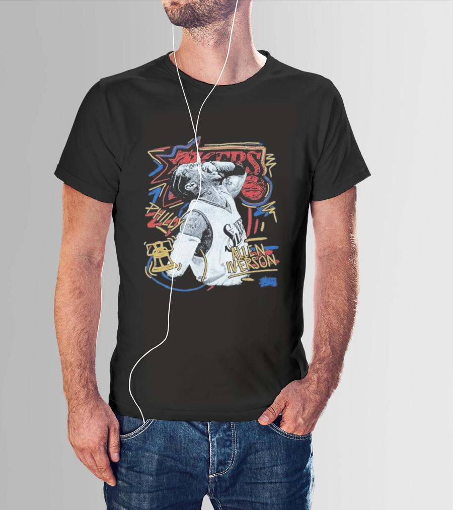 Philadelphia 76ers Allen Iverson Philly Mitchell Ness Chalked Up T-Shirt