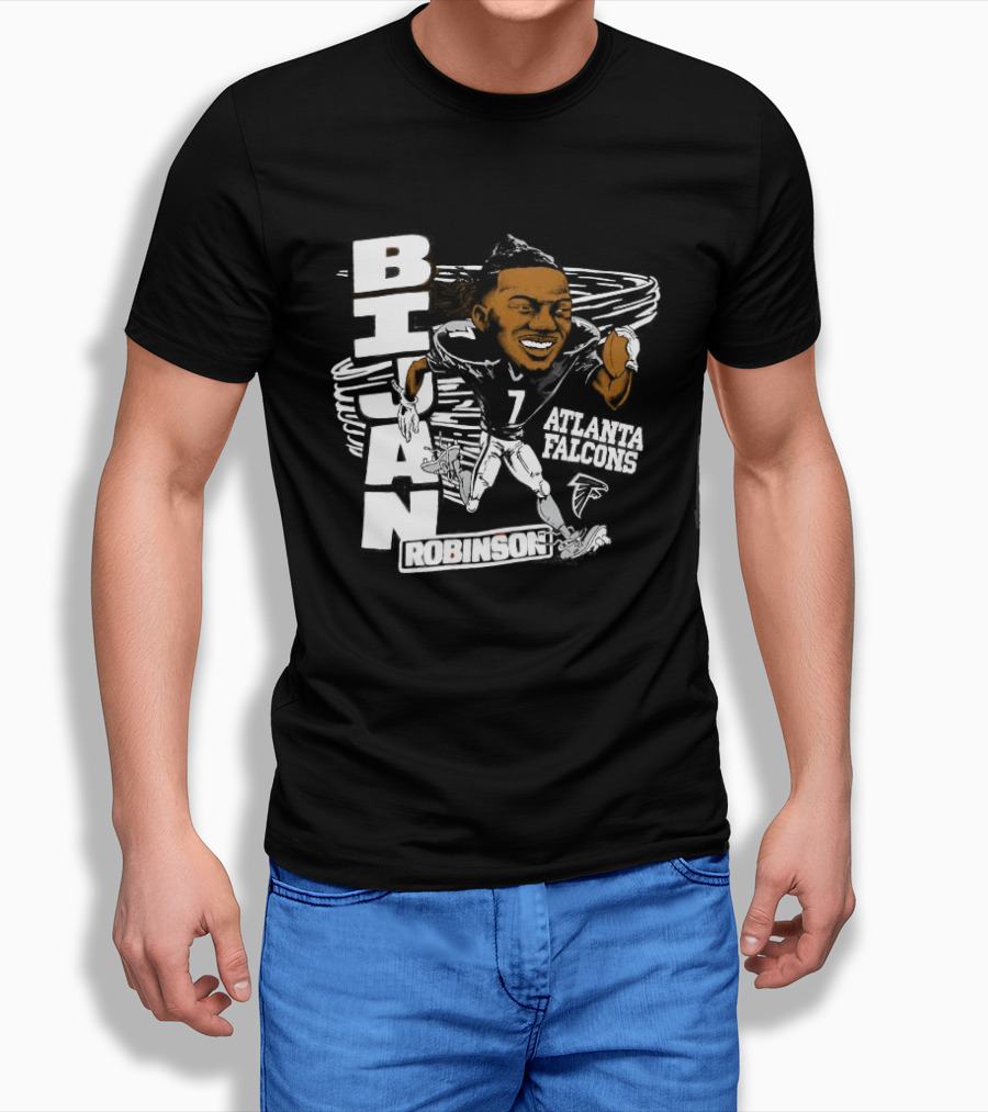 Bijan Robinson Atlanta Falcons Caricature 2025 T-Shirt