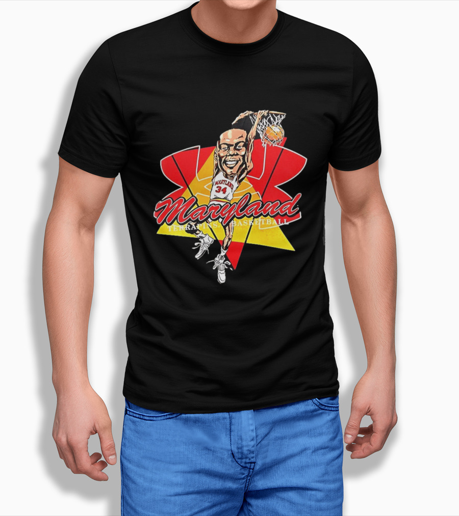 Len Bias Maryland Terrapins Mens Basketball Player Caricature T-Shirt