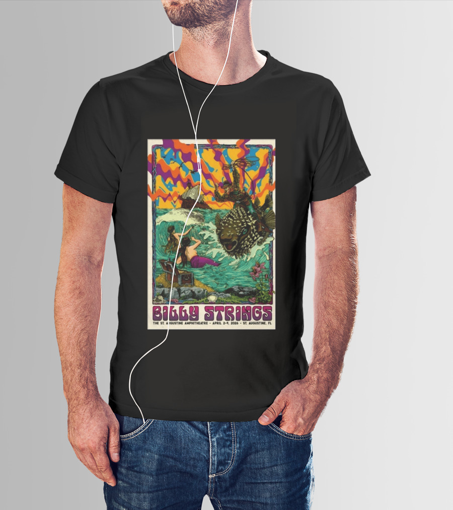 Billy Strings St. Augustine Amphitheatre April 2 4 2026 Psychedelic T-Shirt