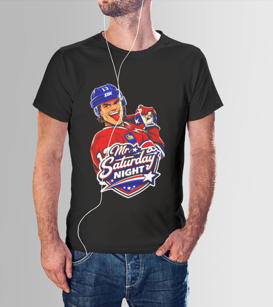 Mr. Saturday Night Cole Caufield Montreal Canadiens Hockey Player Celebration T-Shirt
