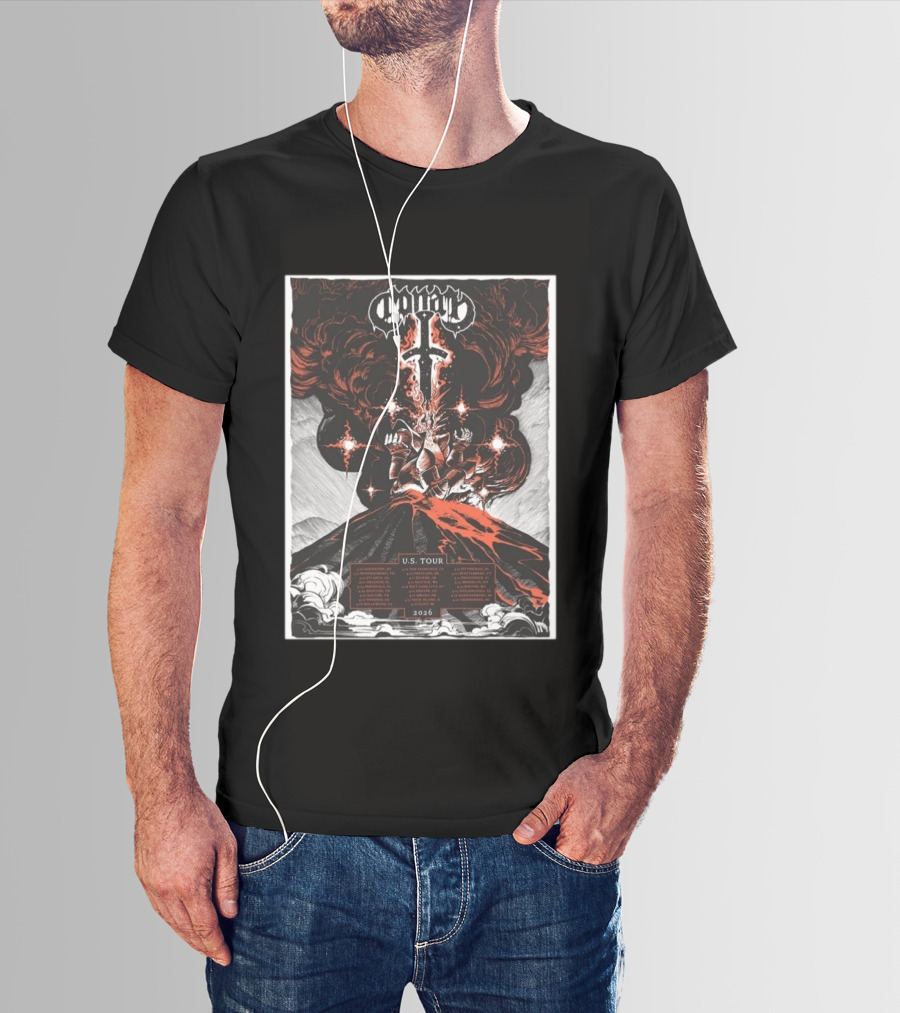Conan US Tour 2026 Volcanic Knight Imagery City Dates T-Shirt