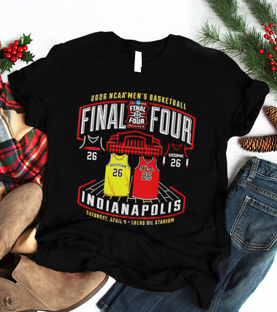 2026 NCAA Men's Basketball Final Four Indianapolis Lucas Oil Stadium Jerseys T-Shirt