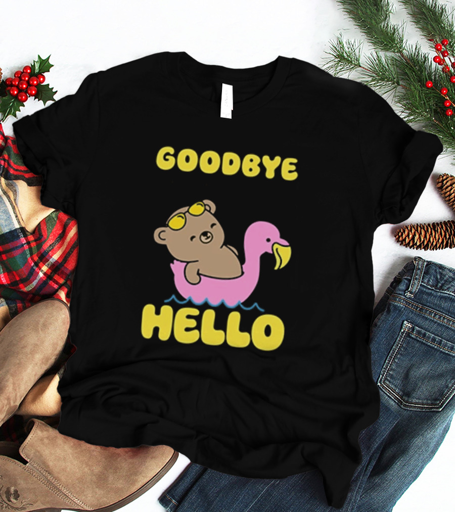 Goodbye Seasonal Depression Hello Body Dysmorphia Bear On Flamingo 2026 T-Shirt