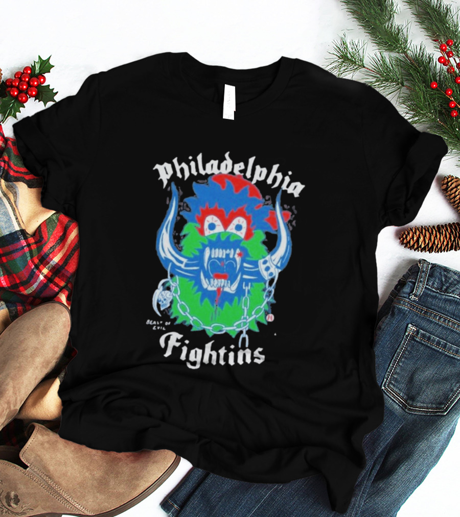 Philadelphia Heavyslime Beast Of Evil Fightins Teeth Chains Monster T-Shirt