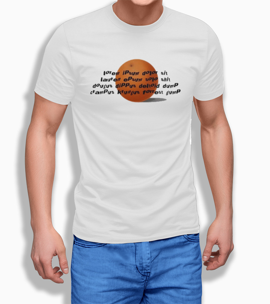 Dftba Drawfee Lorem Ipsum Orange Sphere T-Shirt