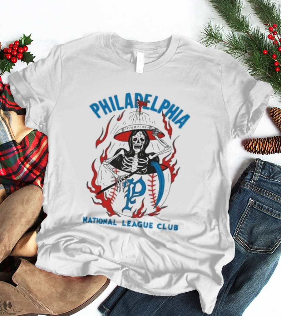 Philadelphia Heavyslime Skeleton P National League Club T-Shirt