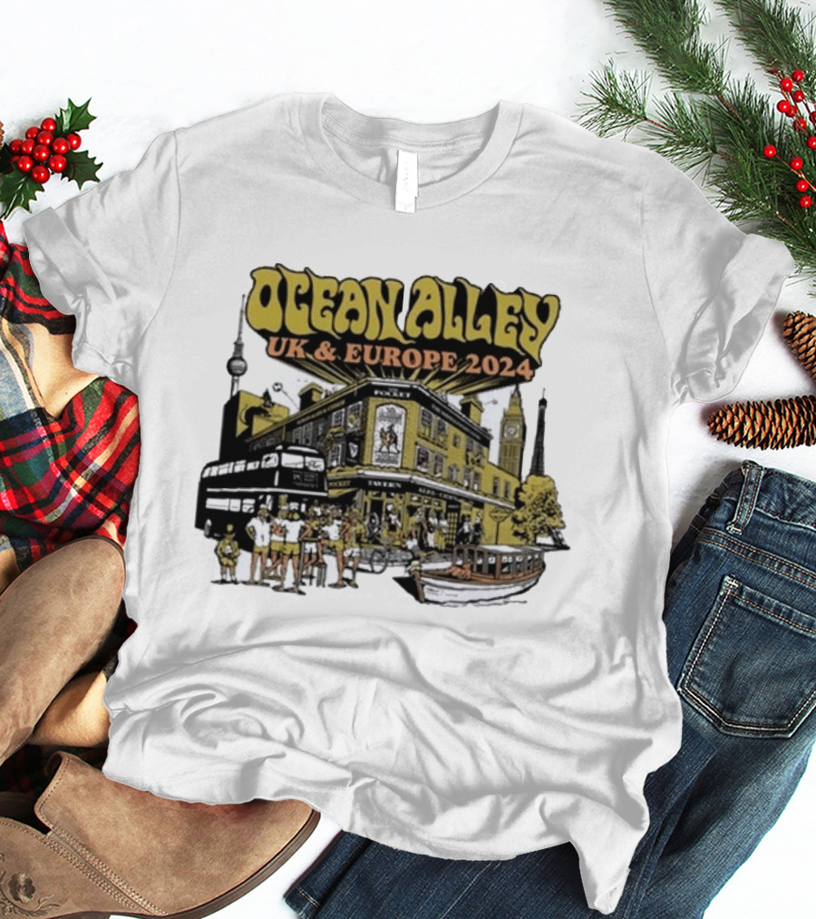 Ocean Alley UK And Europe 2024 Tour Pocket Tavern Scene With Landmarks T-Shirt