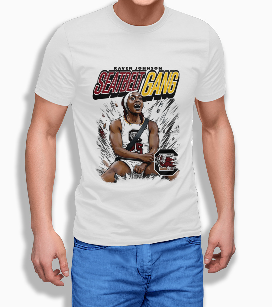 Raven Johnson Seatbelt Gang South Carolina Gamecocks Basketball T-Shirt