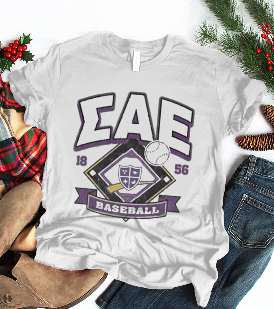Sigma Alpha Epsilon SAE 1856 Baseball Crest T-Shirt