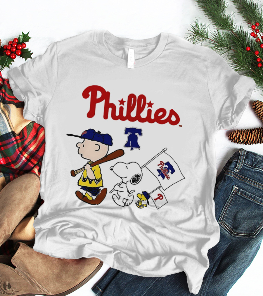 Philadelphia Phillies Snoopy Charlie Brown Woodstock MLB Fan 2025 T-Shirt