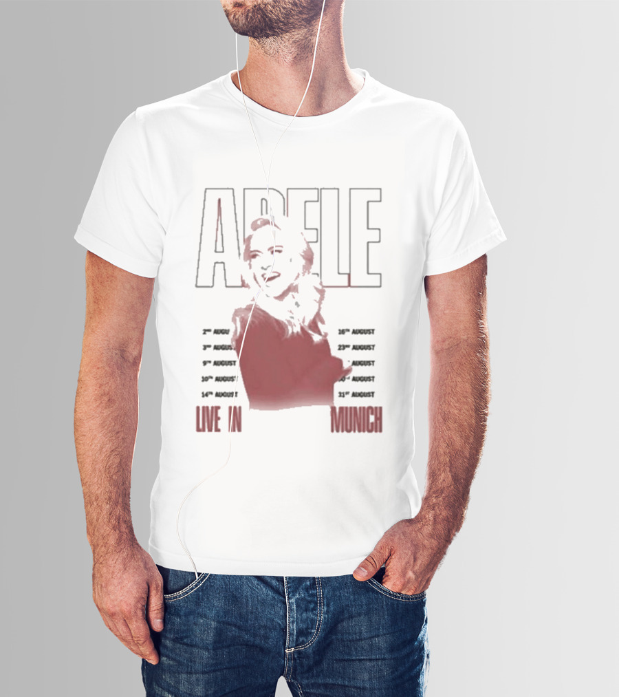 ADELE Live In Munich Pink Lips Concert Tour Dates T-Shirt