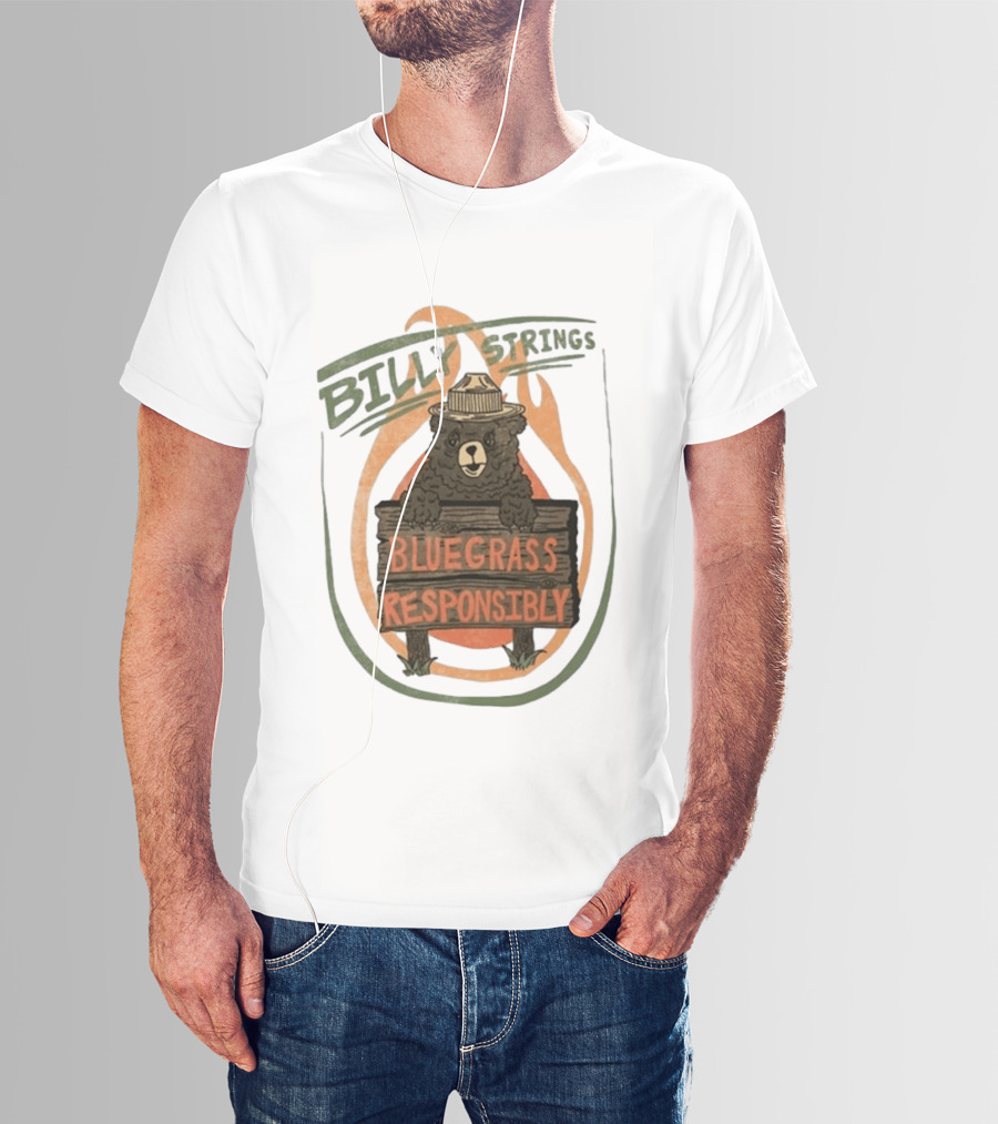 Billy Strings Spring Tour 2026 Bluegrass Responsibly Bear With Sign T-Shirt
