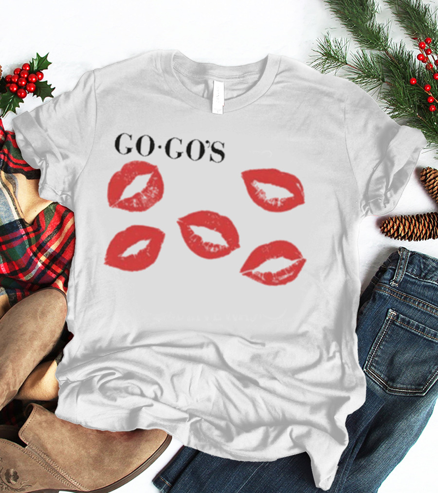 GO GO'S Red Lips White T-Shirt