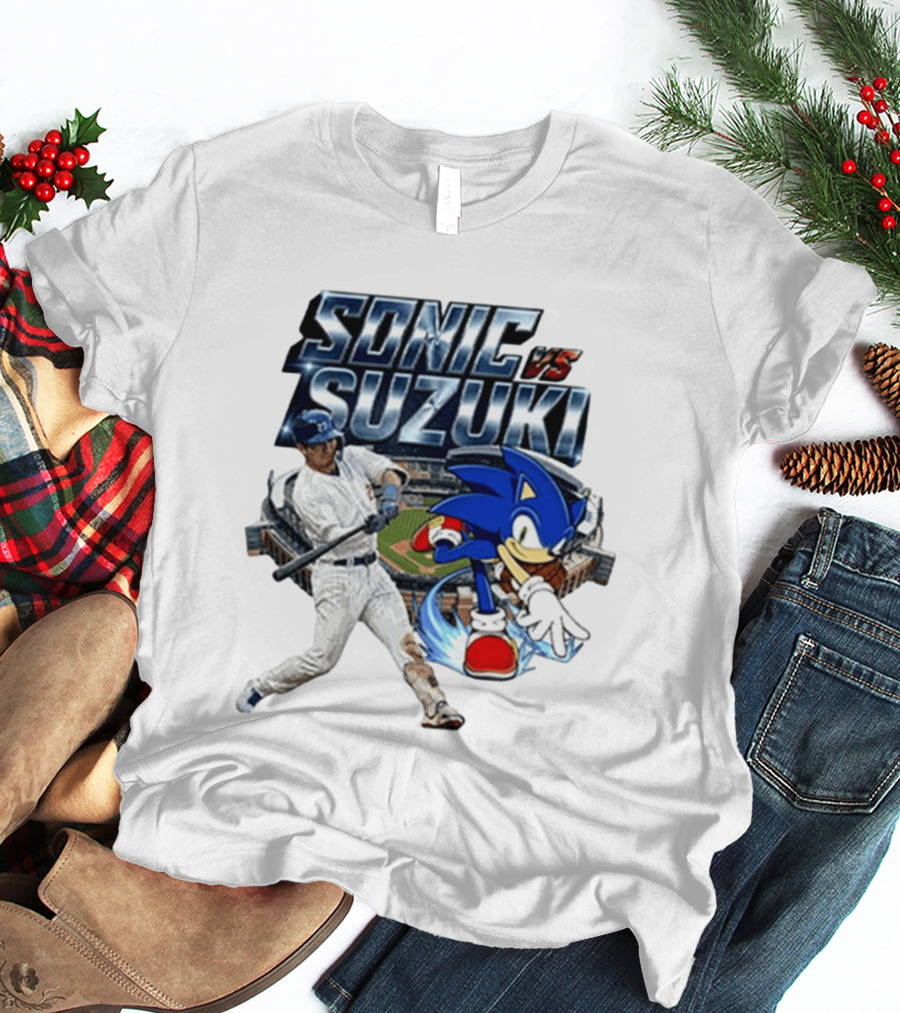 Sonic Vs Suzuki MLB Players Stadium Seiya Suzuki Hedgehog T-Shirt