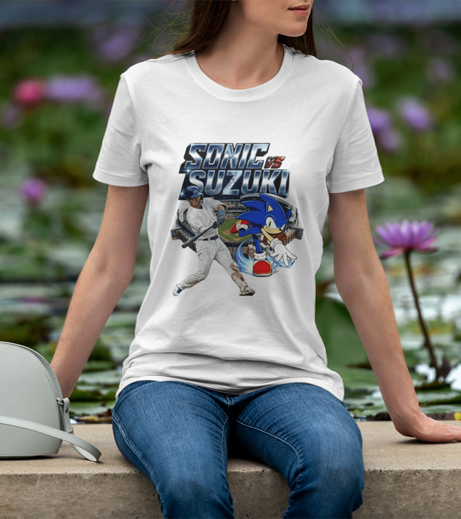 Sonic Vs Suzuki MLB Players Stadium Seiya Suzuki Hedgehog T-Shirt