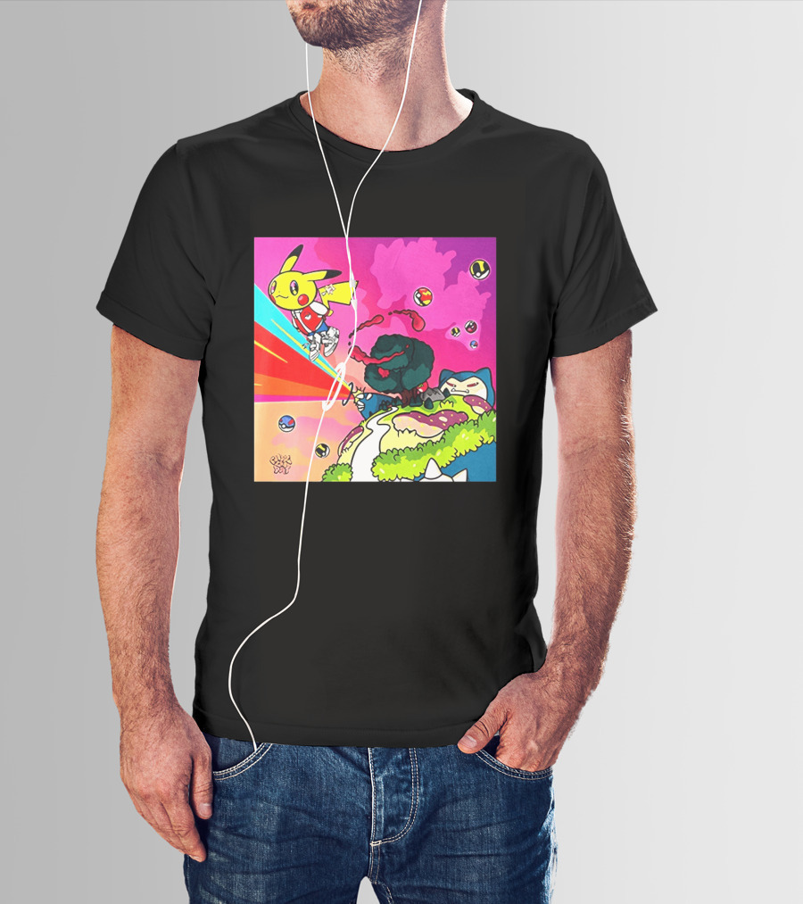 Pikachu Graduation Inspired By Album Cover Elements Pokemon Crossover Scene T-Shirt