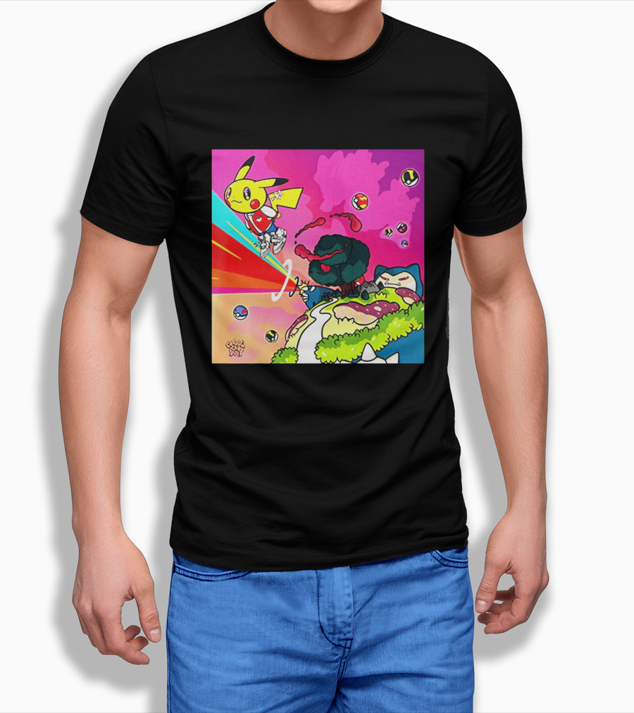 Pikachu Graduation Inspired By Album Cover Elements Pokemon Crossover Scene T-Shirt