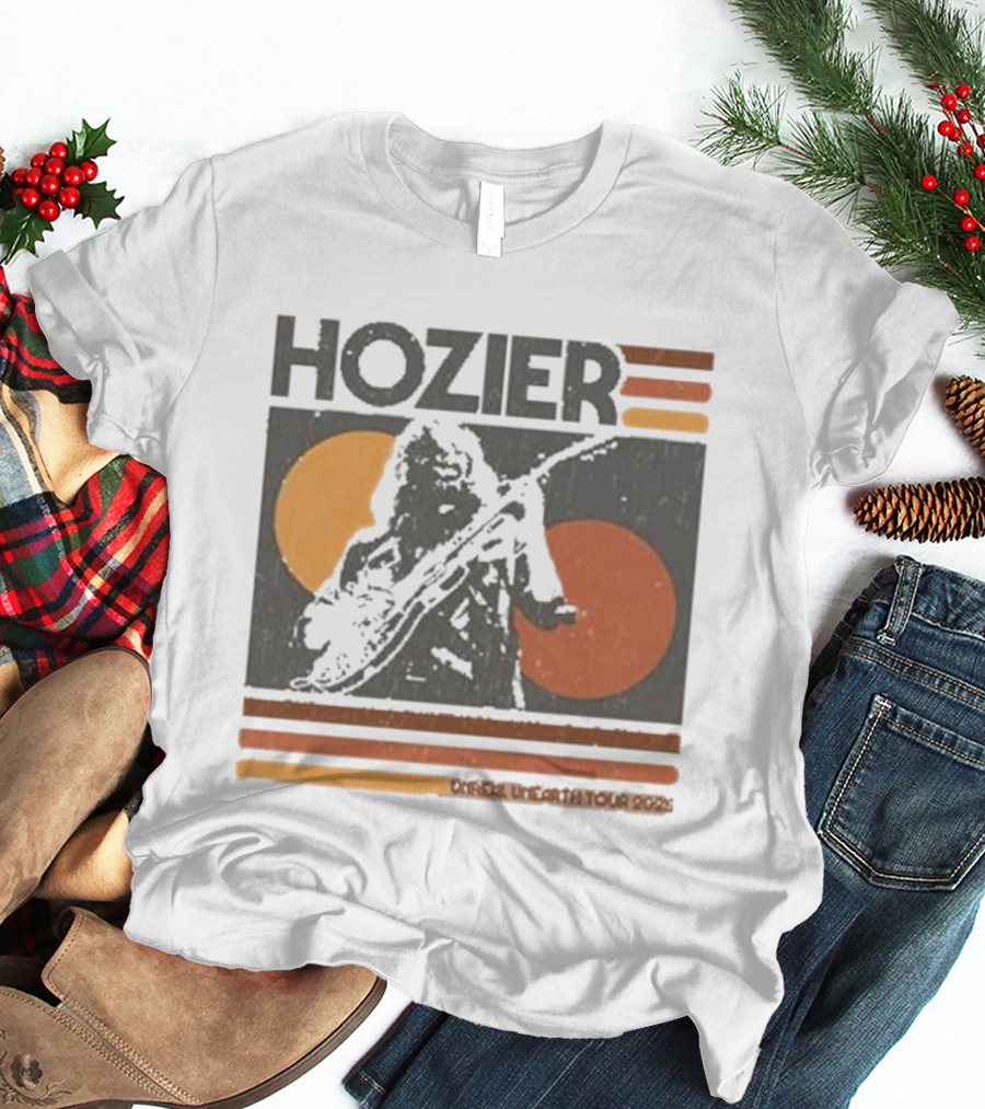 Hozier Unreal Unearth 2025 Tour Vintage Circles Guitar T-Shirt