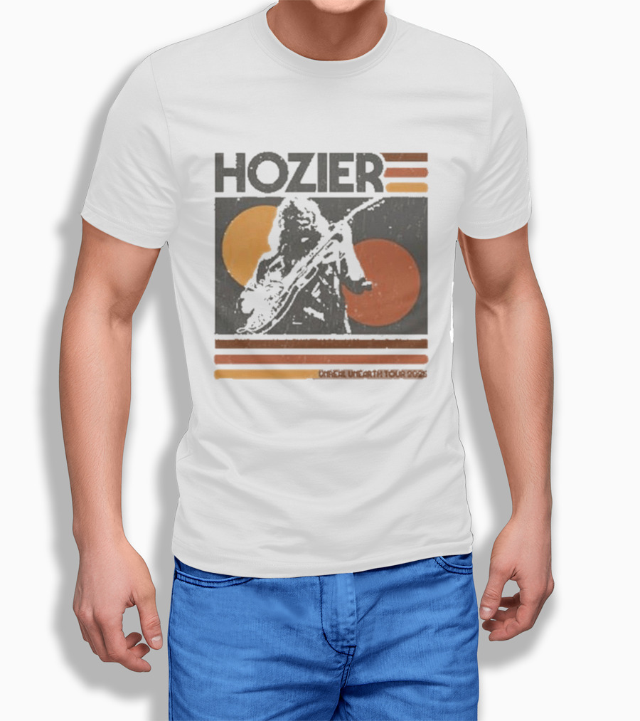 Hozier Unreal Unearth 2025 Tour Vintage Circles Guitar T-Shirt