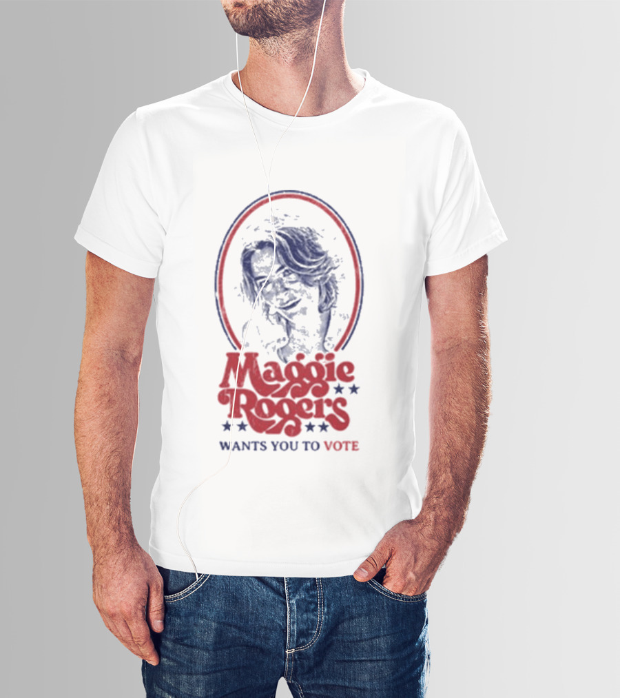 Maggie Rogers Wants You To Vote Portrait Stars T-Shirt
