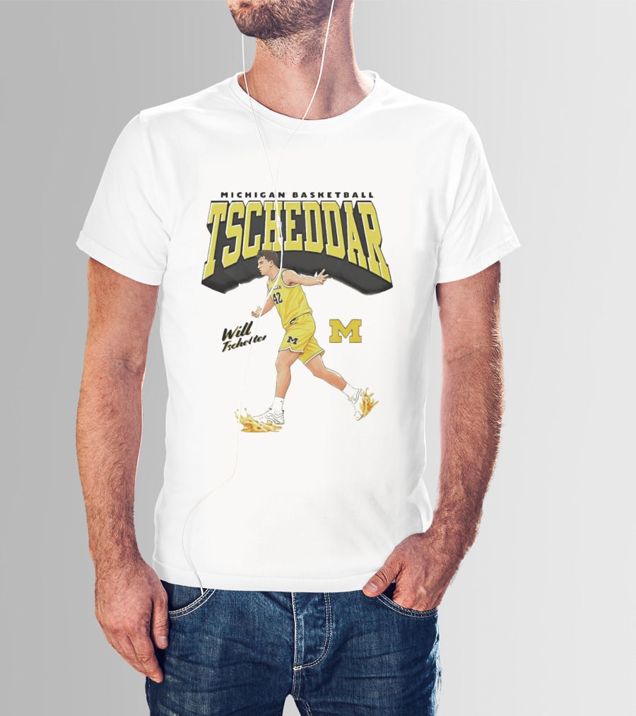 Michigan Basketball Tscheddar Will Tschetter Wolverines M T-Shirt