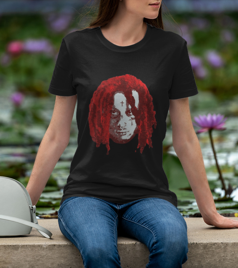 Trippie Redd Red Dreadlocks Face Tattoo T-Shirt