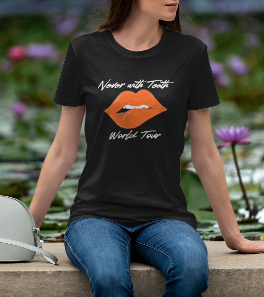 Never With Teeth World Tour Orange Lips T-Shirt