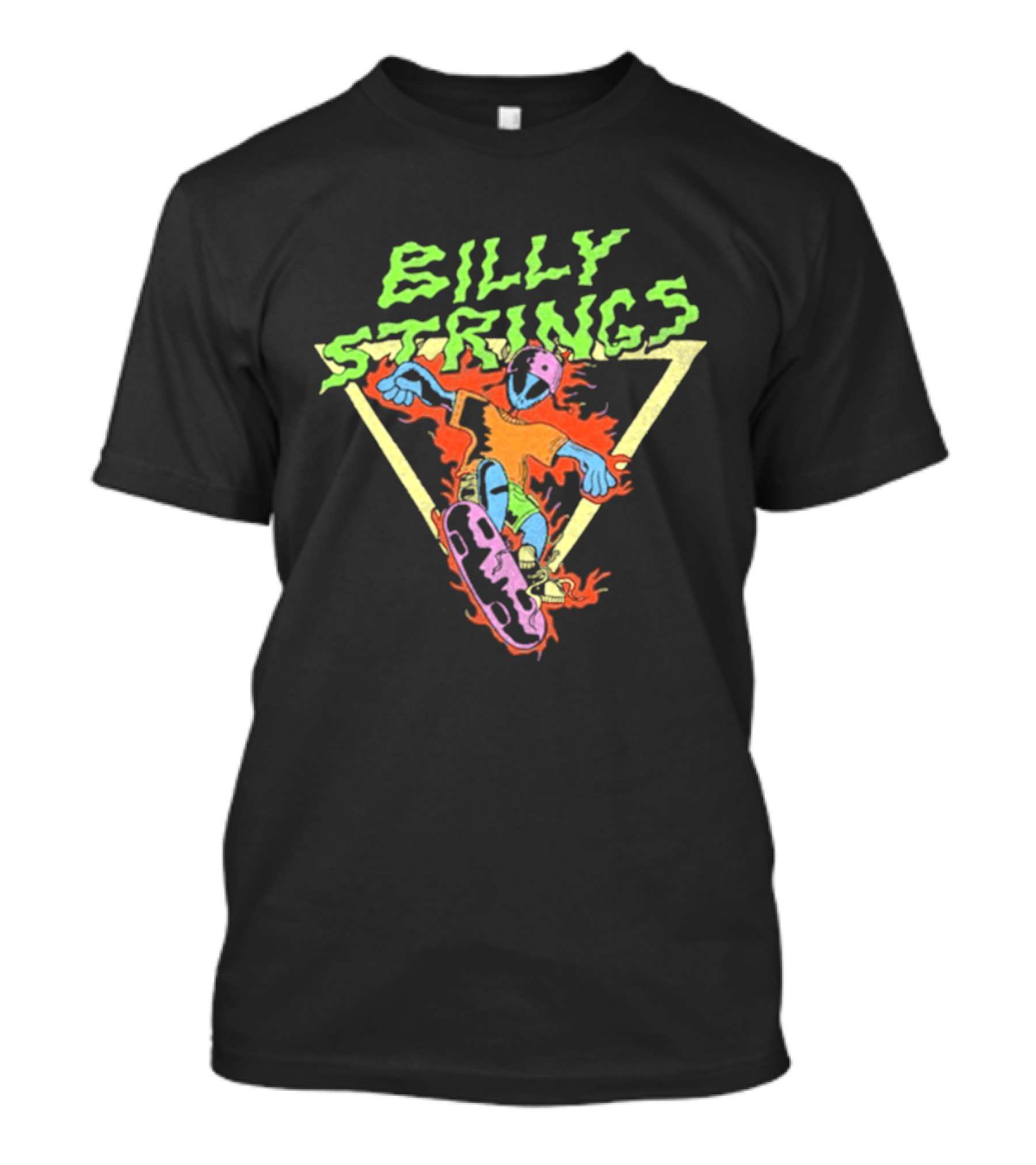 Billy Strings Alien Skateboard Triangle Flame T-Shirt