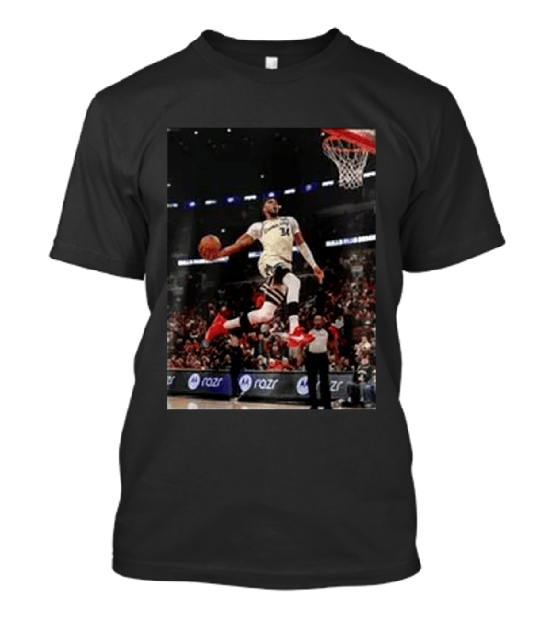 Giannis Antetokounmpo Slam Dunk Milwaukee Bucks NBA Basketball T-Shirt