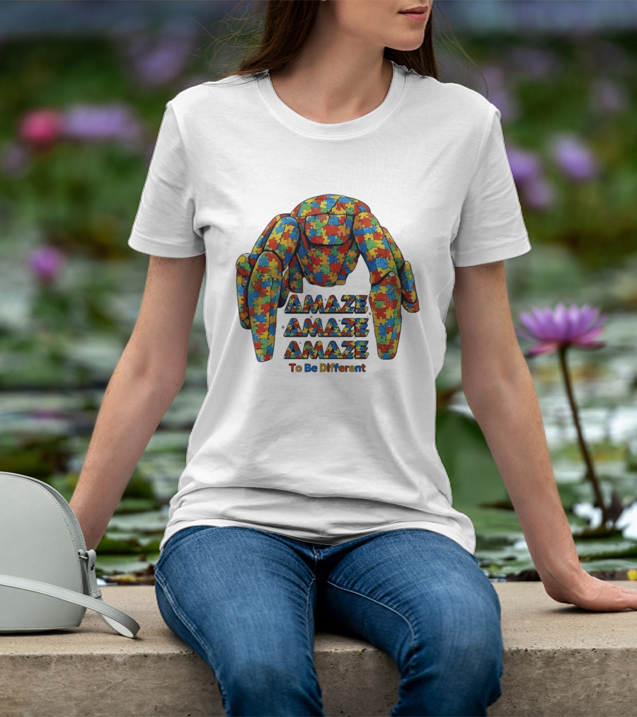 Amaze Amaze Amaze Puzzle Piece Spider To Be Different T-Shirt